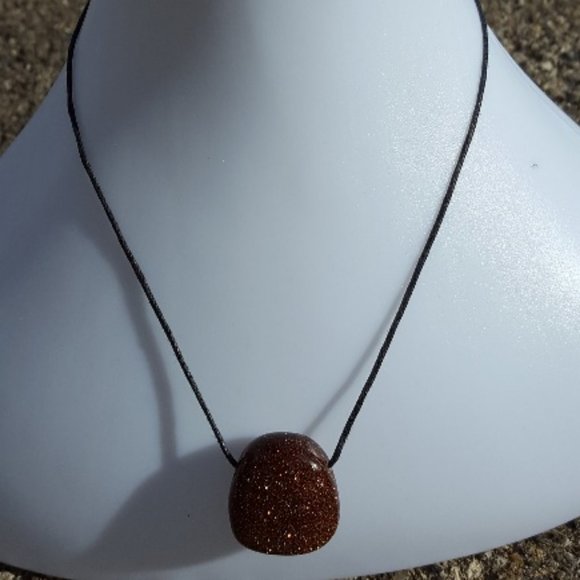 Sparkly! Genuine chunky goldstone pendant - Picture 2 of 3